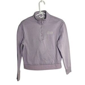 Rae Dunn Sm Mama Quarter Zip Sweatshirt Lavender Purple Fleece Pullover Casual